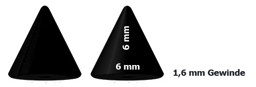 Zeige Details für Piercing Spitze schwarz 6 mm Ø 1,6 x 6, 10, 16, 19 mm lang Bild von Piercing Spitze schwarz 6 mm Ø 1,6 x 6, 10, 16, 19 mm lang