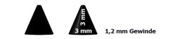 Zeige Details für Spike schwarz 3 mm Ø 1,2 x 3, 4, 6, 10, 12, 16 mm lang Bild von Spike schwarz 3 mm Ø 1,2 x 3, 4, 6, 10, 12, 16 mm lang