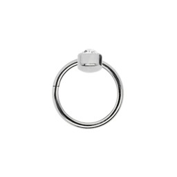 Bild von Ohr Piercing Ring bcr Clicker 316l Stahl in 1,2 mm mit 4 mm Steinplatte