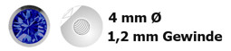 Zeige Details für Titan Piercing Kugel 1,2 x 4 mm mit gefaßtem Zirkonia, farbig 90° Bild von Titan Piercing Kugel 1,2 x 4 mm mit gefaßtem Zirkonia, farbig 90°
