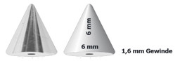 Zeige Details für Stahl Piercing Spitze 6 mm Ø 1,6 x 6/6, 6/10, 6/16, 6/20 mm Bild von Stahl Piercing Spitze 6 mm Ø 1,6 x 6/6, 6/10, 6/16, 6/20 mm