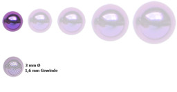 Zeige Details für Stahl Piercing Schmuck 316L Kugel eloxiert 1,6 x 3 mm Bild von Stahl Piercing Schmuck 316L Kugel eloxiert 1,6 x 3 mm