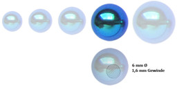 Zeige Details für Stahl Piercing Schmuck 316L Kugel eloxiert 1,6 x 6 mm Bild von Stahl Piercing Schmuck 316L Kugel eloxiert 1,6 x 6 mm