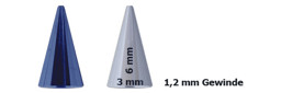 Zeige Details für Stahl Piercing Spitze eloxiert in 3 mm Ø in 1,2 x 6 mm, Verschluss Bild von Stahl Piercing Spitze eloxiert in 3 mm Ø in 1,2 x 6 mm, Verschluss