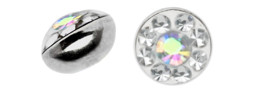 Zeige Details für Ohr oder Zungen Piercing Aufsatz Stahl Platte 7 x 3 mm 2 farbig Bild von Ohr oder Zungen Piercing Aufsatz Stahl Platte 7 x 3 mm 2 farbig