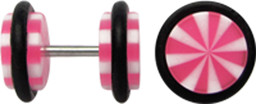 Zeige Details für Acryl Ohr Piercing Schmuck Fake Plug, streifig + Stab in 1,2 mm Bild von Acryl Ohr Piercing Schmuck Fake Plug, streifig + Stab in 1,2 mm