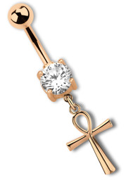 Zeige Details für Bauchnabelpiercing Banane rosegold, 7 mm Stein mit Kreuz Anhänger Bild von Bauchnabelpiercing Banane rosegold, 7 mm Stein mit Kreuz Anhänger