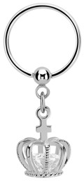 Zeige Details für Intim, Ohr Piercing Ring BCR 316l Stahl Anhänger mit Krone Bild von Intim, Ohr Piercing Ring BCR 316l Stahl Anhänger mit Krone