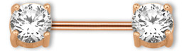Zeige Details für Brust Piercing, Intimpiercing Stab 1,6 mm, rosegold mit runden Steinen Bild von Brust Piercing, Intimpiercing Stab 1,6 mm, rosegold mit runden Steinen