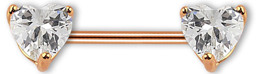 Zeige Details für Brust Piercing, Intimpiercing Stab 1,6 mm, rosegold mit Stein Herzen Bild von Brust Piercing, Intimpiercing Stab 1,6 mm, rosegold mit Stein Herzen