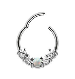 Zeige Details für Piercing Smooth Segment Clicker mit Steinen und Opal in1,2 mm Bild von Piercing Smooth Segment Clicker mit Steinen und Opal in1,2 mm