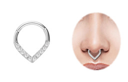 Zeige Details für Piercing Smooth Segment Ring Clicker 316l Stahl, Tropfen mit Steinen Bild von Piercing Smooth Segment Ring Clicker 316l Stahl, Tropfen mit Steinen