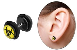 Zeige Details für Ohrpiercing Schmuck Stecker, Fake Plug Biohazard aus Acryl, Stab in 1,2 mm Bild von Ohrpiercing Schmuck Stecker, Fake Plug Biohazard aus Acryl, Stab in 1,2 mm