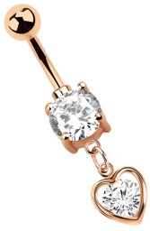 Zeige Details für Bauchnabelpiercing Banane, 8 mm Steine und Anhänger mit Herz, rosegold Bild von Bauchnabelpiercing Banane, 8 mm Steine und Anhänger mit Herz, rosegold