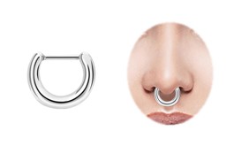 Zeige Details für Nasenpiercing Ring Septum Clicker oval in 1,2 x 8 mm  Bild von Nasenpiercing Ring Septum Clicker oval in 1,2 x 8 mm