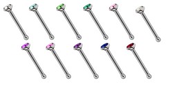 Zeige Details für Nasenpiercing Titan gefaßter Stein und Kugelstopper, Stab 0,8 mm Bild von Nasenpiercing Titan gefaßter Stein und Kugelstopper, Stab 0,8 mm