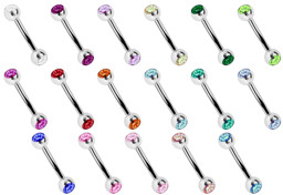 Zeige Details für Titan Piercing Schmuck Banane in 1,2 mit 2 Steinkugeln Bild von Titan Piercing Schmuck Banane in 1,2 mit 2 Steinkugeln