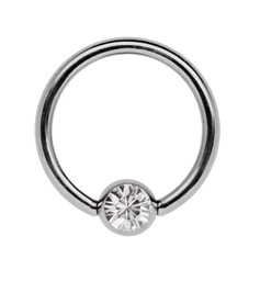 Zeige Details für Titan Piercingschmuck Ring 1,6 x 10-18 mm mit 5 mm Zirkonia Kugel Bild von Titan Piercingschmuck Ring 1,6 x 10-18 mm mit 5 mm Zirkonia Kugel