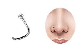 Zeige Details für Titan Nasenstecker, Nose Stud mit Spirale, Stein 2,2 mm, Stab 0,8 mm Bild von Titan Nasenstecker, Nose Stud mit Spirale, Stein 2,2 mm, Stab 0,8 mm
