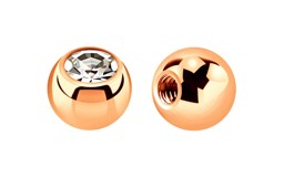 Zeige Details für Piercing Kugel, Verschluss Stahl PVD Rosegold mit Stein 1,2 x 3 mm Bild von Piercing Kugel, Verschluss Stahl PVD Rosegold mit Stein 1,2 x 3 mm