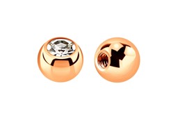 Zeige Details für Piercing Kugel, Verschluss Stahl PVD Rosegold mit Stein 1,2 x 2,5 mm Bild von Piercing Kugel, Verschluss Stahl PVD Rosegold mit Stein 1,2 x 2,5 mm