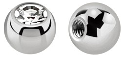 Zeige Details für Titan Piercing Kugel 1,6 x 8 mm mit Zirkonia, farbig 180° Bild von Titan Piercing Kugel 1,6 x 8 mm mit Zirkonia, farbig 180°