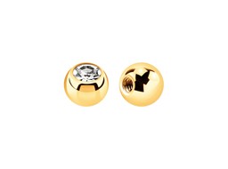 Zeige Details für Piercing Kugel, Verschluss Stahl PVD Gold mit Stein 1,2 x 2,5 mm Bild von Piercing Kugel, Verschluss Stahl PVD Gold mit Stein 1,2 x 2,5 mm