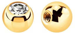 Zeige Details für Piercing Kugel Stahl PVD 18 kt. Hartvergoldung mit Stein 1,6 x 6 mm Bild von Piercing Kugel Stahl PVD 18 kt. Hartvergoldung mit Stein 1,6 x 6 mm