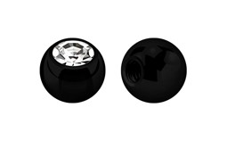Zeige Details für Piercingschmuck Kugel Stahl PVD schwarz mit Stein 1,6 x 4 mm Bild von Piercingschmuck Kugel Stahl PVD schwarz mit Stein 1,6 x 4 mm