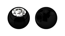 Zeige Details für Piercingschmuck Kugel Stahl PVD schwarz mit Stein 1,6 x 5 mm Bild von Piercingschmuck Kugel Stahl PVD schwarz mit Stein 1,6 x 5 mm