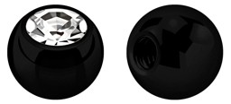 Zeige Details für Piercingschmuck Kugel Stahl PVD schwarz mit Stein 1,6 x 6 mm Bild von Piercingschmuck Kugel Stahl PVD schwarz mit Stein 1,6 x 6 mm