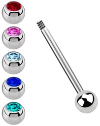 Zeige Details für Zungenpiercing Set, Stahl Stab 1,6 x 12-18 mm mit 5 Stein-Kugeln Bild von Zungenpiercing Set, Stahl Stab 1,6 x 12-18 mm mit 5 Stein-Kugeln