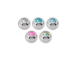 Zeige Details für Piercing Stein Kugel, Stahl Verschluss Set 1,2 x 3 mm in fünf Farben Bild von Piercing Stein Kugel, Stahl Verschluss Set 1,2 x 3 mm in fünf Farben