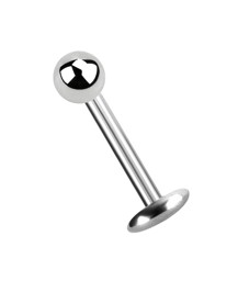 Bild von Titan Piercing Labret Stecker 5 mm Platte in 1,6 x 5-20 mm + Kugel