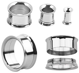 Bild von Ohr Piercing Schmuck 316l Stahl Flesh Tunnel in 3-22 mm