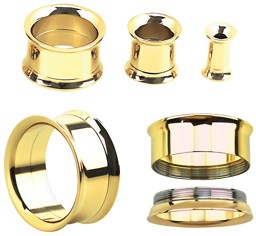 Zeige Details für Ohr Piercing Flesh Tunnel Stahl 18 kt. Hartvergoldung in 3-20 mm Bild von Ohr Piercing Flesh Tunnel Stahl 18 kt. Hartvergoldung in 3-20 mm