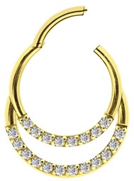 Zeige Details für Piercing Segment Clicker Doppel Ring mit Steinen Gold in 1,2 mm Bild von Piercing Segment Clicker Doppel Ring mit Steinen Gold in 1,2 mm