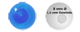 Bild von UV Piercing Gewindekugel 1,6 x 8 mm, Piercing Verschluss