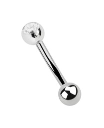 Zeige Details für Titan Piercing Schmuck Banane in 1,2 mit Steinkugel Bild von Titan Piercing Schmuck Banane in 1,2 mit Steinkugel