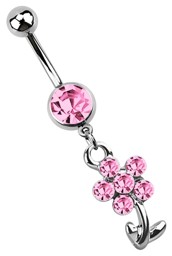 Zeige Details für Bauchnabelpiercing Banane, 8 mm Steinkugel und Blume mit Steinen Bild von Bauchnabelpiercing Banane, 8 mm Steinkugel und Blume mit Steinen