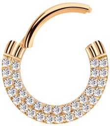 Zeige Details für Piercing Smooth Segmentring Clicker Stahl Rosegold mit 2er Steinkranz Bild von Piercing Smooth Segmentring Clicker Stahl Rosegold mit 2er Steinkranz