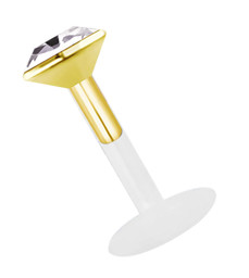 Zeige Details für Teflon Labret Stecksystem 1,6 mm mit gefasstem Stein, vergoldet Bild von Teflon Labret Stecksystem 1,6 mm mit gefasstem Stein, vergoldet