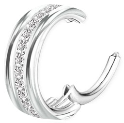 Bild von Piercing Segment Ring Clicker 1,2 mm mit Steinkranz in der Mitte