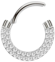 Zeige Details für Piercing Smooth Segment Ring Clicker Stahl mit 2er Steinkranz Bild von Piercing Smooth Segment Ring Clicker Stahl mit 2er Steinkranz