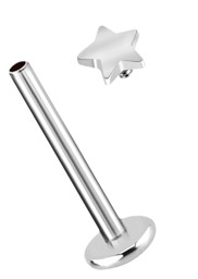 Bild von Ohr Piercing Labret Stud, 1,2 mm mit Innengewinde und Stern