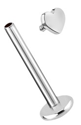 Zeige Details für Ohr Piercing Labret Stud, 1,2 mm mit Innengewinde und Herz Bild von Ohr Piercing Labret Stud, 1,2 mm mit Innengewinde und Herz