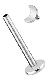 Zeige Details für Ohr Piercing Labret Stud, 1,2 mm mit Innengewinde und Mond Bild von Ohr Piercing Labret Stud, 1,2 mm mit Innengewinde und Mond