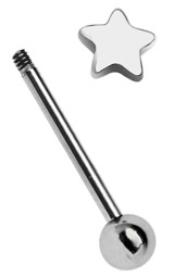 Zeige Details für Piercing Stab Stahl mit Stern 6 mm, Zungenpiercing, Helix Piercing Bild von Piercing Stab Stahl mit Stern 6 mm, Zungenpiercing, Helix Piercing