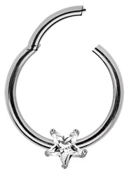 Zeige Details für Piercing Smooth Segment Clicker Stahl in 1,2 mm mit Stein-Stern Bild von Piercing Smooth Segment Clicker Stahl in 1,2 mm mit Stein-Stern