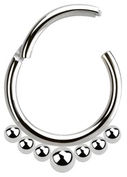 Bild von Piercing Smooth Segment Ring Clicker 316l Stahl mit 7 Kugeln